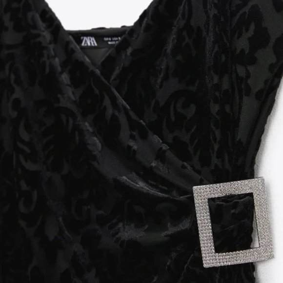 Zara Buckled Jacquard Dress L - Picture 7 of 8